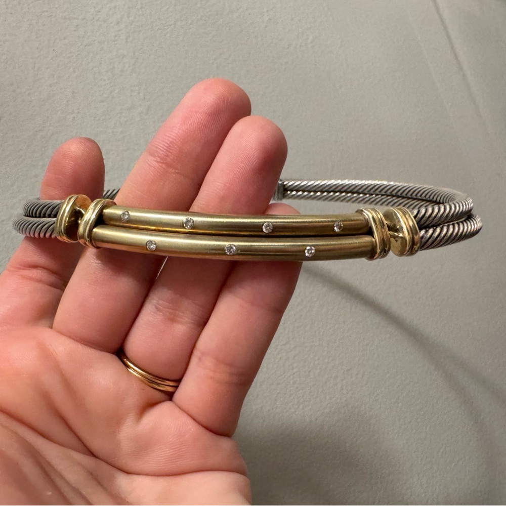 🤍💎 DAVID YURMAN DIAMOND METRO DOUBLE CABLE CHOKER 💎🤍